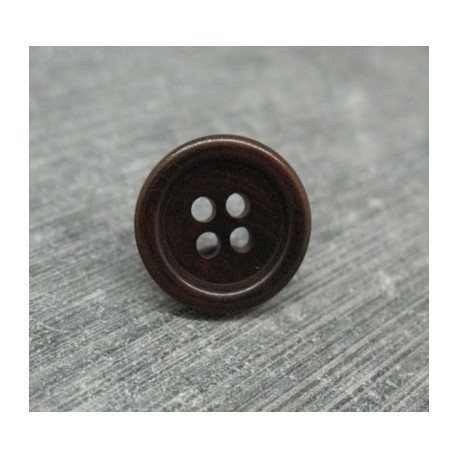 Bouton ivoire végétal marron 15mm