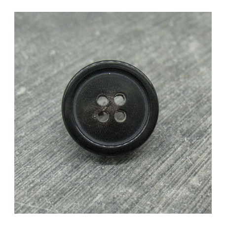 Bouton corne noir brillant 18mm