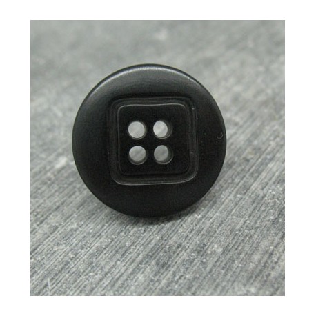 Bouton ivoire végétal noir 20mm motif carré