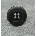 Bouton ivoire végétal noir 20mm motif carré