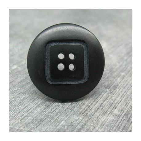 Bouton ivoire végétal noir 25mm motif carré