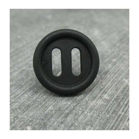 Bouton ivoire végétal anthracite 15mm