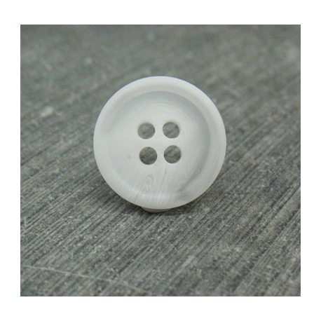 Bouton 4 imitation corne blanc 15mm