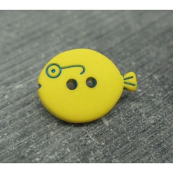 Bouton poisson jaune 18mm