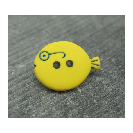 Bouton poisson jaune 18mm