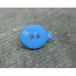 Bouton poisson bleu 15mm