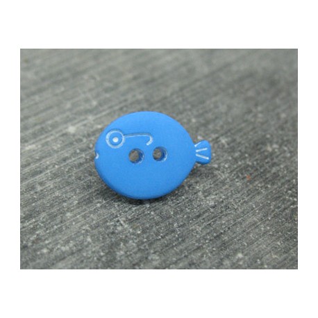 Bouton poisson bleu 15mm