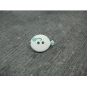 Bouton poisson blanc et vert 18mm