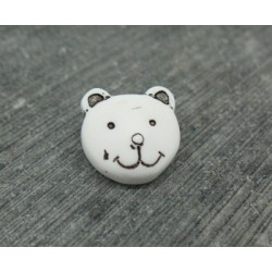 Bouton tête ours blanc 15mm