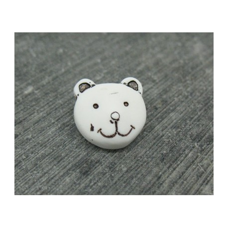 Bouton tête ours blanc 15mm