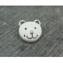 Bouton tête ours blanc 15mm