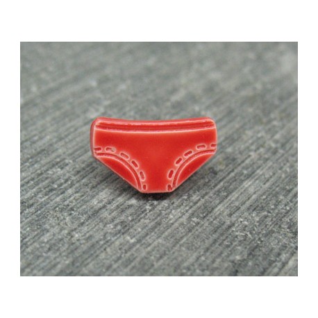 Bouton petite culotte rouge 12mm émaillé verni