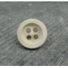 Bouton buis strié  écru 15mm