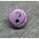 Bouton love is all you need violet 12mm