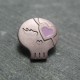 Bouton chipie mauve coeur rose 15 mm b70