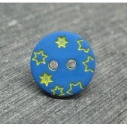 Bouton étoile bleu jaune 12mm