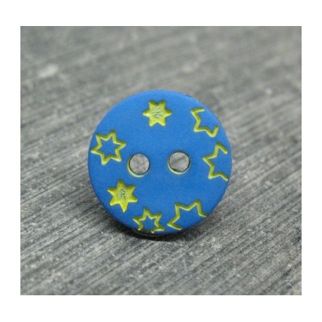 Bouton étoile bleu jaune 12mm