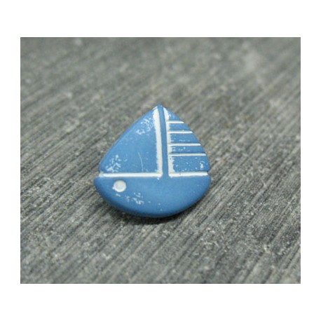 Bouton voilier bleu 13mm