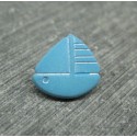 Bouton voilier turquoise 13mm
