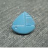 Bouton voilier turquoise 13mm