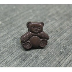 Bouton ours assis chocolat 12mm