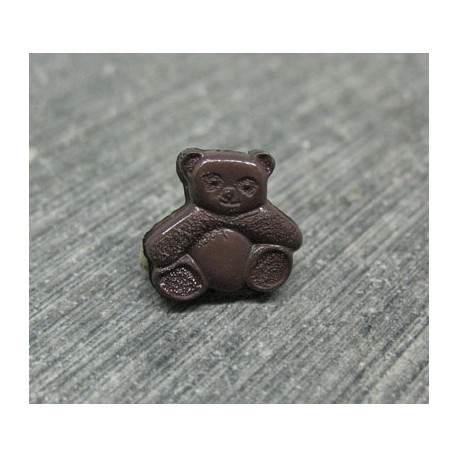 Bouton ours assis chocolat 12mm