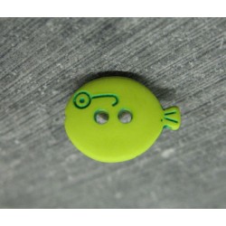 Bouton poisson vert anis 15mm