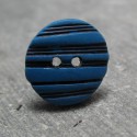 Bouton ovale strie bleu noir 15mm