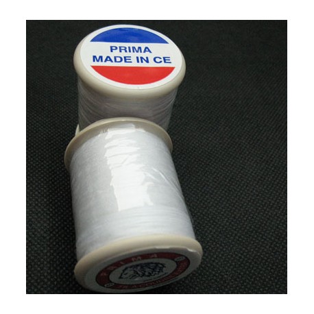 Bobine fil Prima polyester blanc 250m