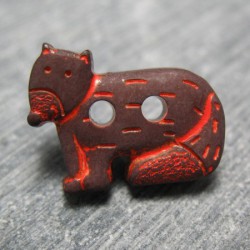 Bouton chien du desert marron 18 mm b49