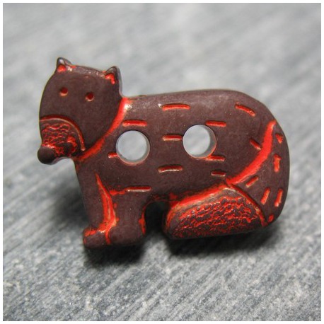 Bouton chien du desert marron 18 mm b49