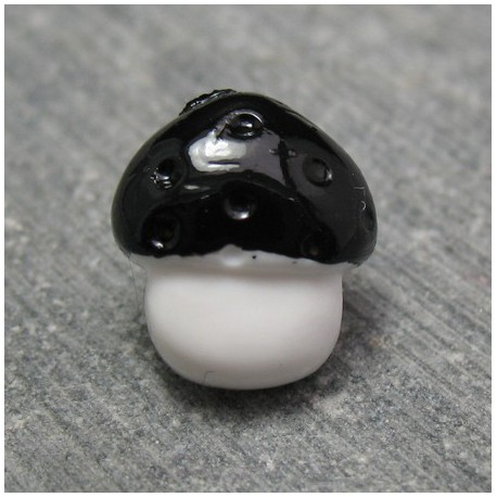 Bouton champignon noir 12mm 