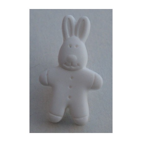 Bouton lapin blanc 18 mm b2