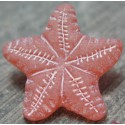 Bouton étoile de mer vieux rose 18 mm b4