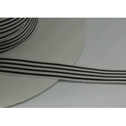 Ruban droit fil noir-blanc 10mm