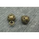 Bouton boule métal vieil or point noir 9mm