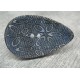 Bouton coco oval laser bleu-gris 50mm