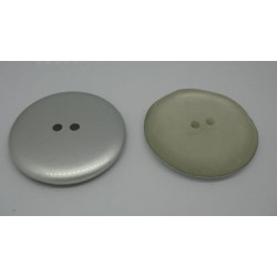 Bouton biface gris-opaque strié 44mm