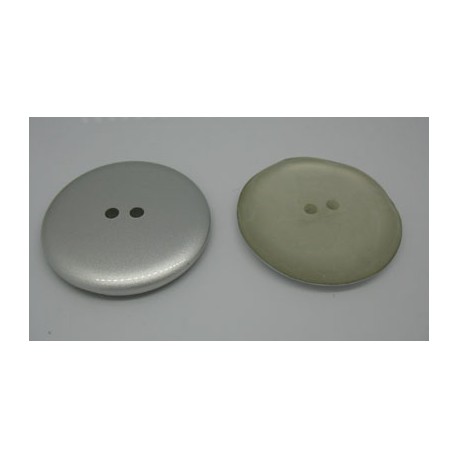 Bouton biface gris-opaque strié 44mm