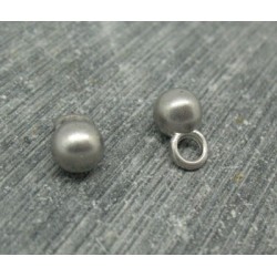 Bouton boule métal argent satiné 6mm