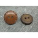 Bouton cuir "surpiqure" marron clair 18mm