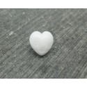 Bouton coeur blanc gravé fleur 9mm