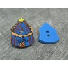 Bouton coco chapiteau de cirque bleu 21mm