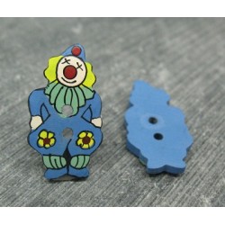 Bouton coco clown bleu 25mm