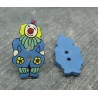 Bouton coco clown bleu 25mm