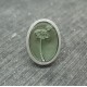 Bouton fleur oval effet loupe vert d'eau 22mm