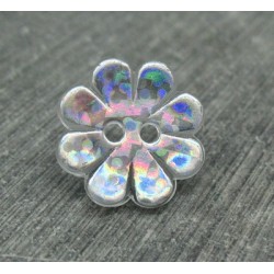 Bouton fleur hologramme 18mm