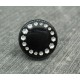 Bouton roue effet strass noir 15mm