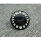 Bouton roue effet strass noir 18mm