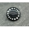 Bouton roue effet strass noir 23mm